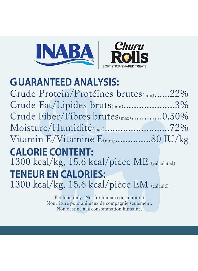 INABA Churu Rolls For Dogs, GrainFree, Soft/Chewy Baked Chicken Wrapped Churu Filled Dog Treats, 0.42 Ounces Each Stick| 24 Stick Treats Total, 3 Flavor Variety Pack (24 Sticks) - Image 5