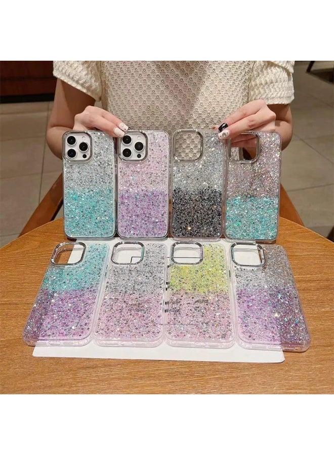 Compatible with iPhone 14 Pro Max (6.7 Inch) Case, Clear Glitter Bling Sparkly, Soft TPU Frame Bumper, Hard-Back Cover for Women & Girls, Transparent Protective Phone Case - Image 2