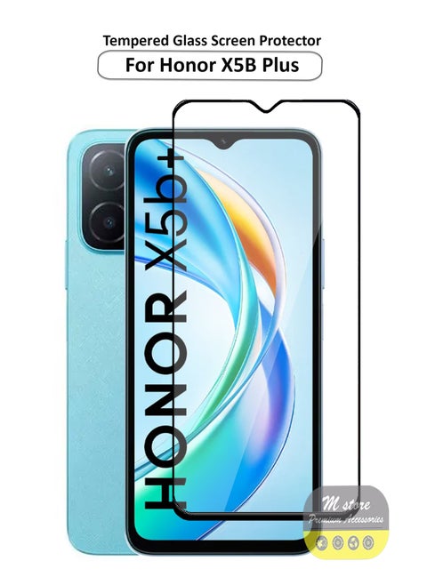 For Honor X5b Plus Screen Protector – Edge to Edge Tempered Glass Screen Protector, High Transparency, Delicate Touch, Anti-Explosion, Smooth Arc Edges, Easy Installation