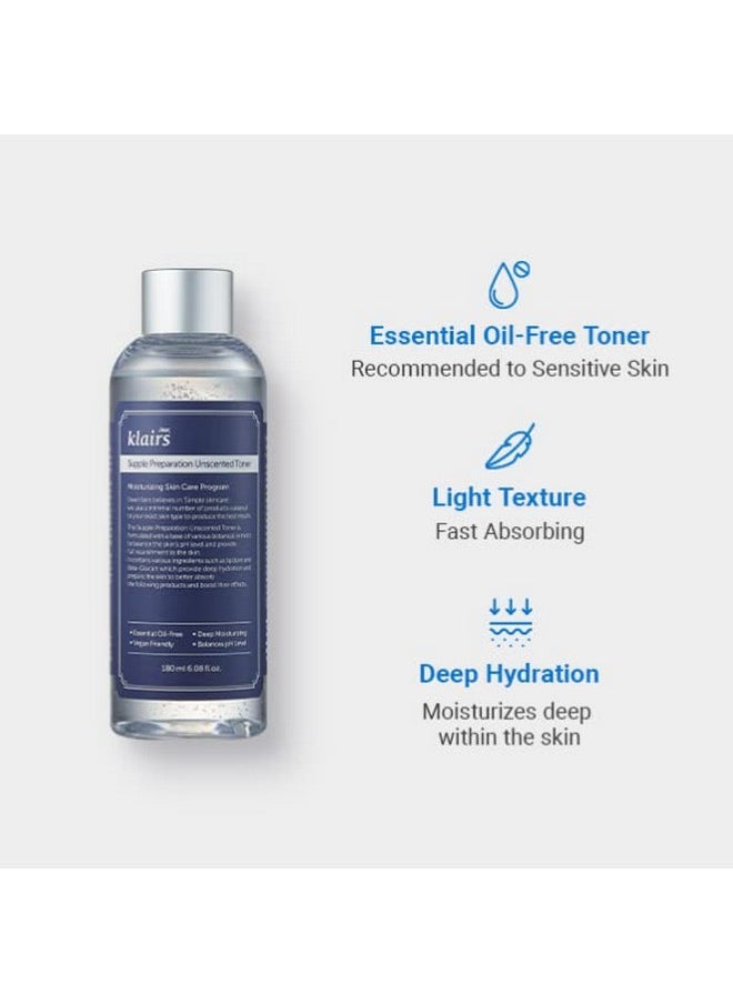 DearKlairs [KLAIRS] Supple Preparation Unscented Toner 6.08 fl oz, Lightweight, Essential Oil-Free, Alcohol Free, Packaging Changed  - Image 3
