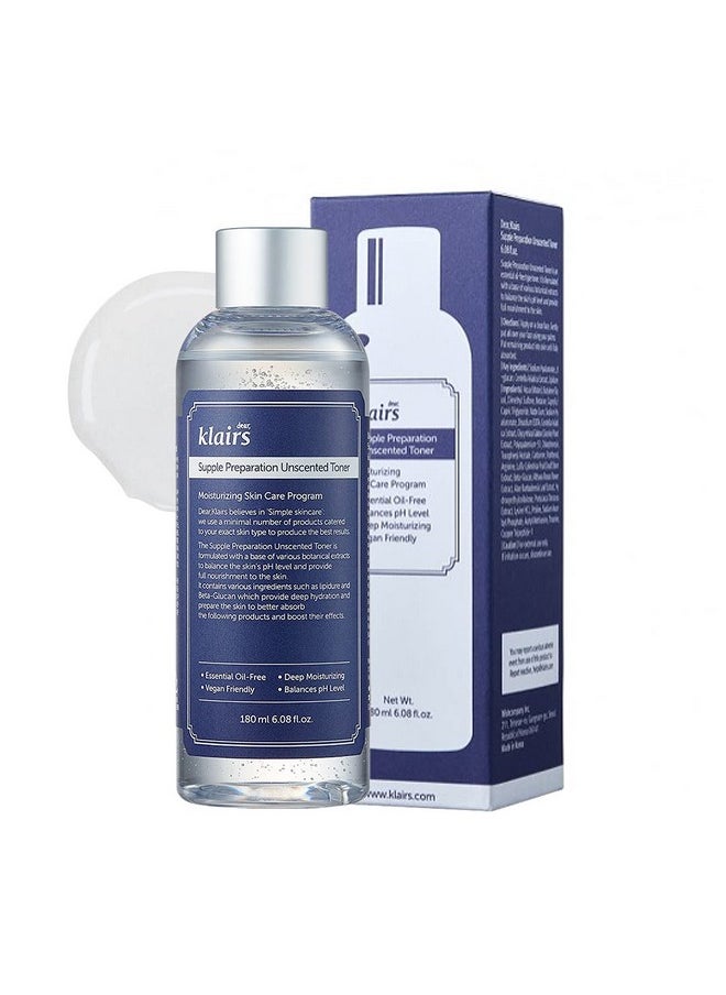 DearKlairs [KLAIRS] Supple Preparation Unscented Toner 6.08 fl oz, Lightweight, Essential Oil-Free, Alcohol Free, Packaging Changed  - Image 1