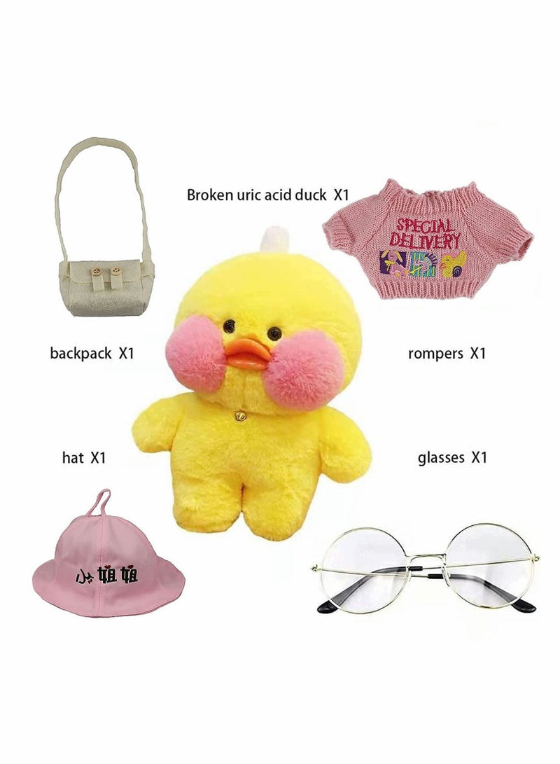 Y&D Duck Stuffed Animal Toy Yellow Soft Plush for Kids Girls DIY Hugglable with Cute Hat and Costume Best Gifts Duckling  - Image 4