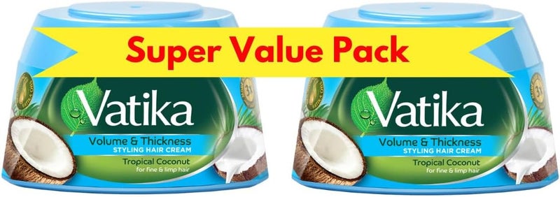 Vatika Naturals Volume & Thickness Styling Hair Cream - Super Value Pack - Image 1