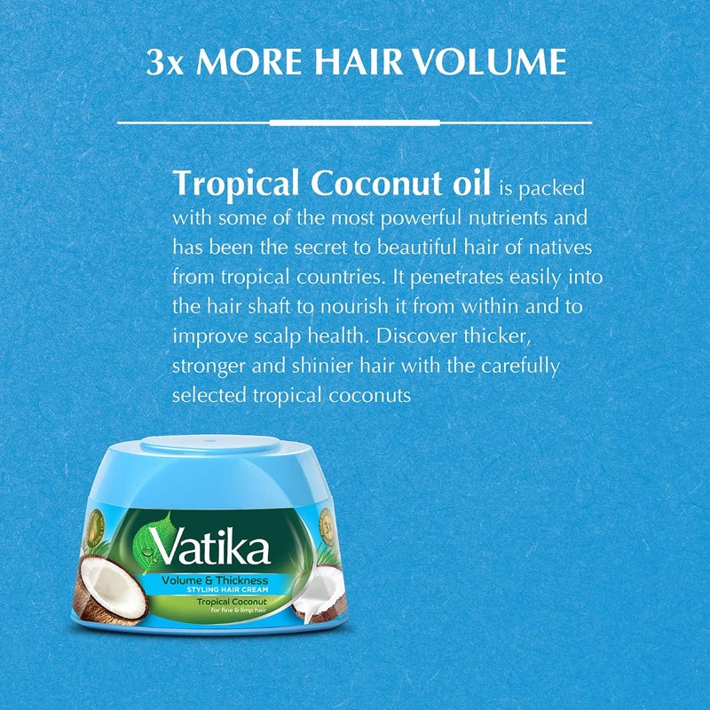 Vatika Naturals Volume & Thickness Styling Hair Cream - Super Value Pack - Image 3