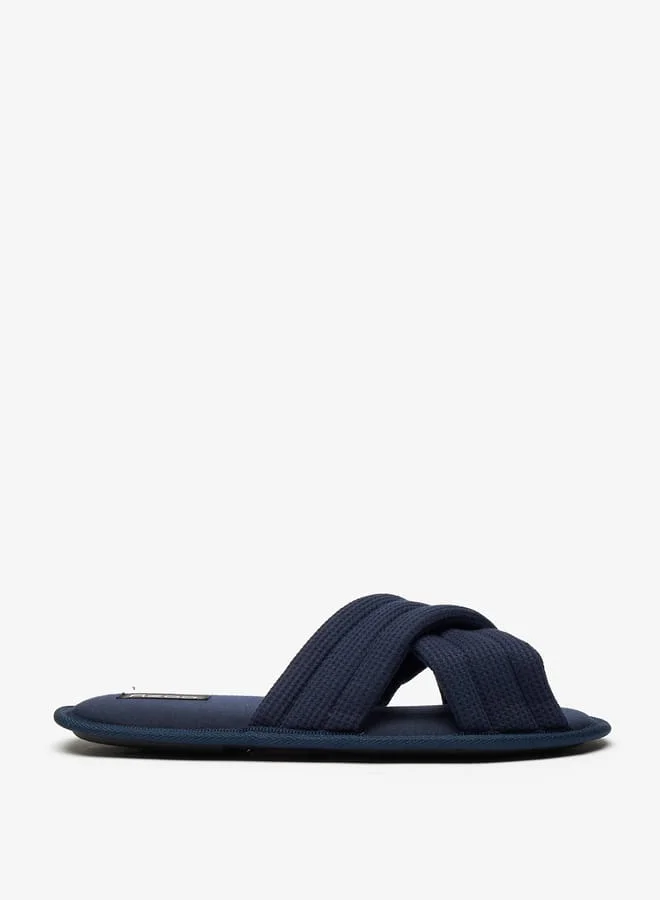 Cozy Men Textured Open Toe Slide Slippers