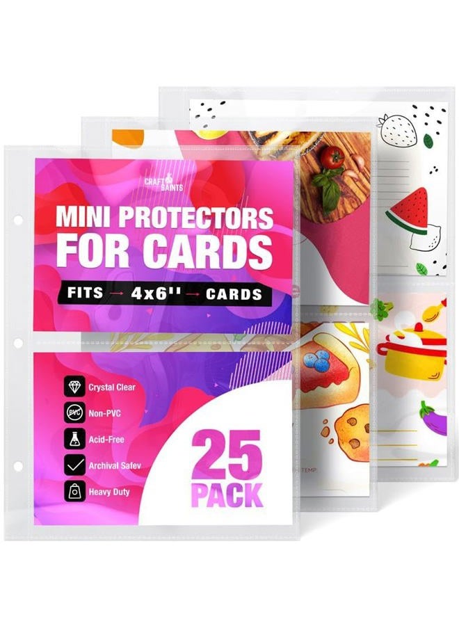 CraftSaints Plastic Sleeves 8.5 x 9.5-25 Pack - 2 Slot for 4x6 Recipe Cards - Half Letter - Image 1
