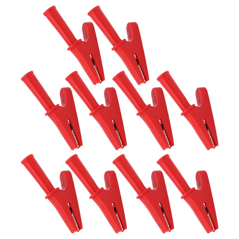 10Pcs Electric Test Clip 20A Rated Current 10mm Opening Test Clamp for Electronic Equipment Welding MachineryRed - Image 3
