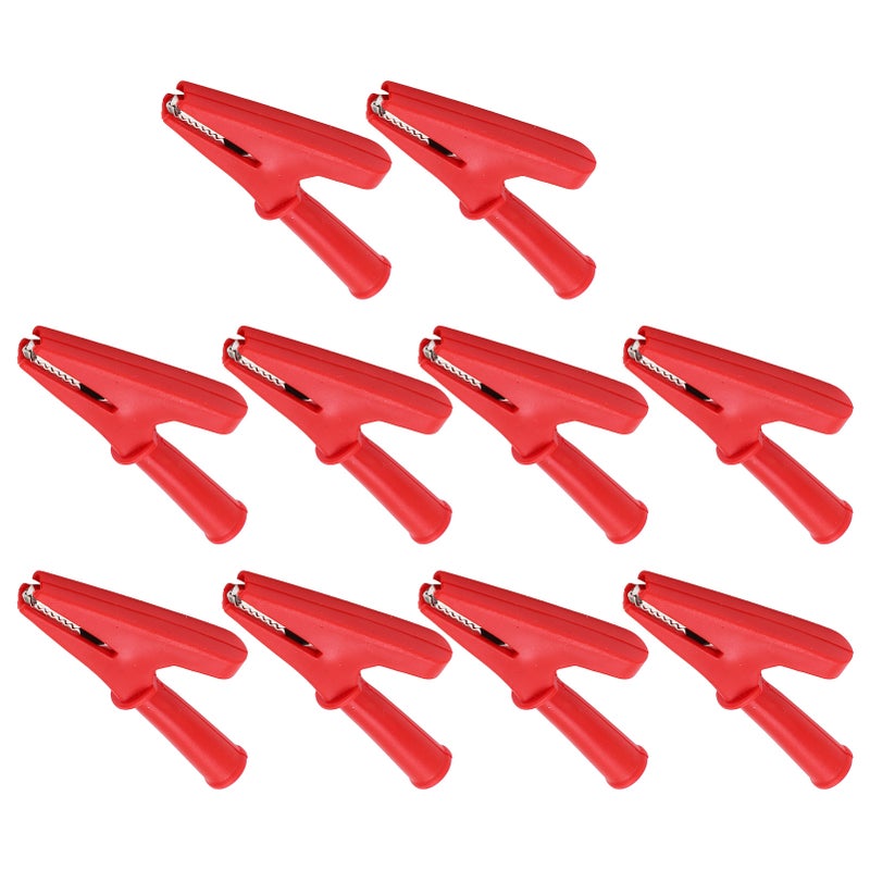10Pcs Electric Test Clip 20A Rated Current 10mm Opening Test Clamp for Electronic Equipment Welding MachineryRed - Image 2