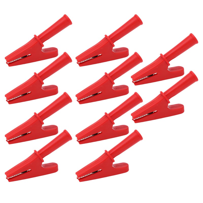 10Pcs Electric Test Clip 20A Rated Current 10mm Opening Test Clamp for Electronic Equipment Welding MachineryRed - Image 1