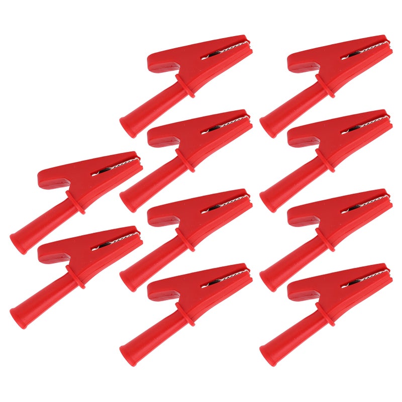 10Pcs Electric Test Clip 20A Rated Current 10mm Opening Test Clamp for Electronic Equipment Welding MachineryRed - Image 5