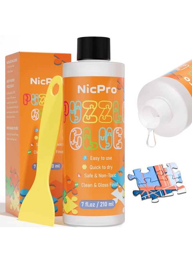 Nicpro غراء أحجية كبير 7 أونص / 210 مل مع موزع، لامع وعالي الجفاف وغير سام، مثبت للرسم بالألماس للأعمال الفنية أحجية 1000/2000/3000/5000 قطعة - Image 1