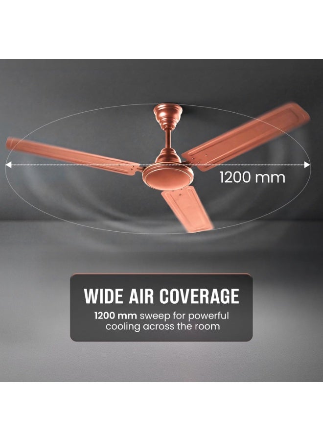Rico Ceiling Fans For Home CF2305 1 Star BEE Ratings Energy Saving Japanese Technology 48 inch (1200mm) Ultra High Speed 2 Years Replacement Warranty Copper Winding Aluminum Blades - Image 5