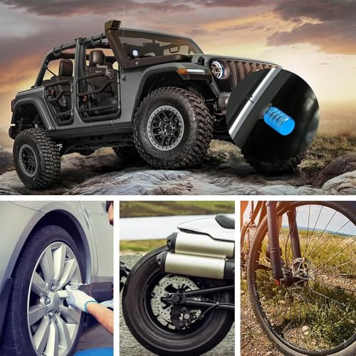 Zytiqt 16PCS Car Tyre Valve Caps, Aluminum Alloy Threaded Tyre Nozzle Caps, Stylish Car Accessories for Vehicle Aesthetics and Protection, Fits Most Cars and Bikes, Sky Blue, Red, Orange, Purple - Image 4
