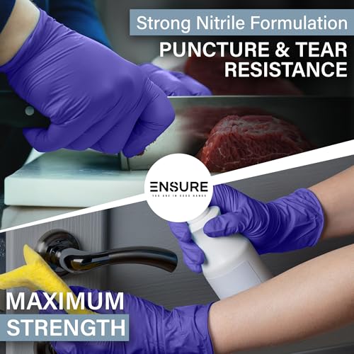 Ensure Blue Nitrile Gloves – 3 Mil Light-Duty Disposable Gloves, Powder & Latex Free, Chemo-Rated, Non-Sterile, Textured Fingertips for Medical & Dental Use, Food Service & Cleaning (200, Medium) - Image 3