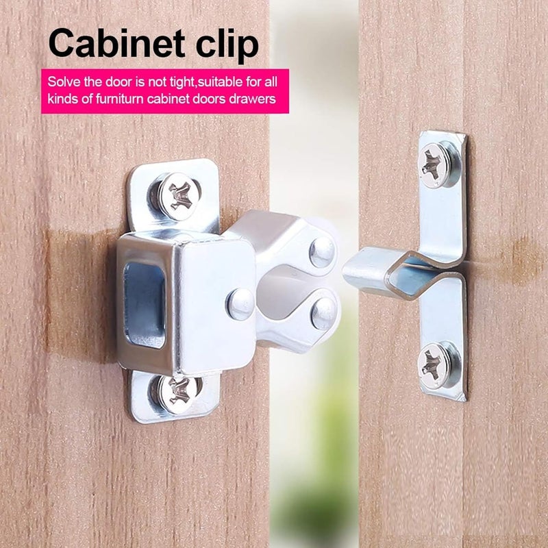 Poaker 10PCS Double Roller Door Catch Latch - Zinc Plated Cabinet & Cupboard Door Catches with Screws - Image 4