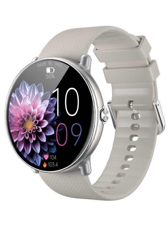 WAPIK - Korean Brand Smart Watch Y6，Business Smartwatch, Waterproof Fitness Watch, Bluetooth Calling, Compatible with Android and iOS, Smart Watch for men, AMOLED Display, Heart Rate Monitoring, Silver - Image 1