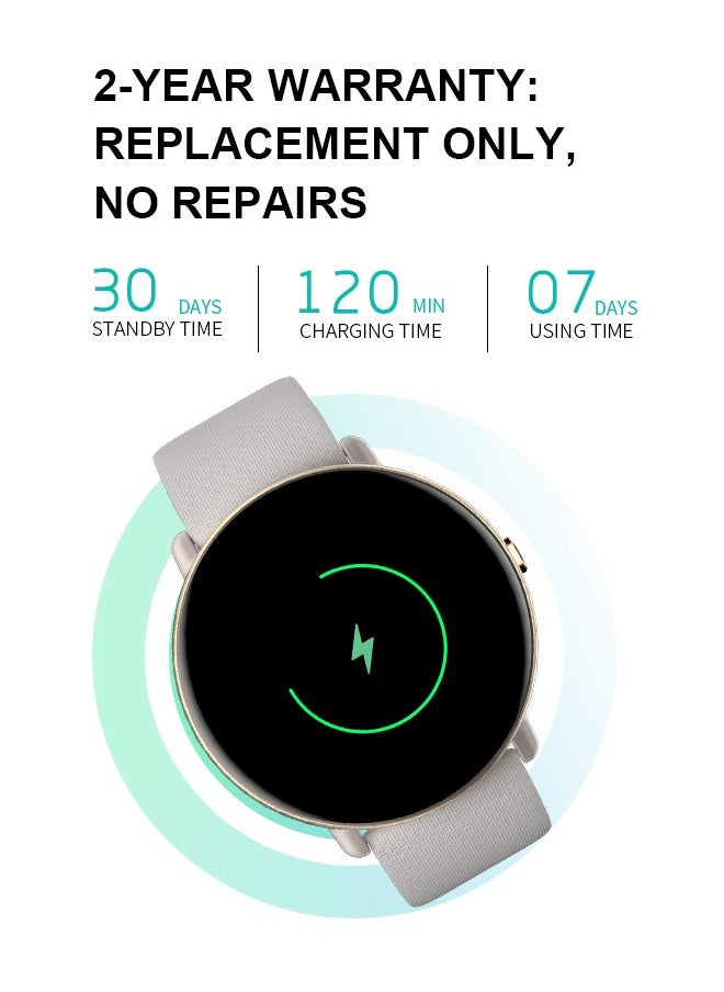 WAPIK - Korean Brand Smart Watch Y6，Business Smartwatch, Waterproof Fitness Watch, Bluetooth Calling, Compatible with Android and iOS, Smart Watch for men, AMOLED Display, Heart Rate Monitoring, Silver - Image 1