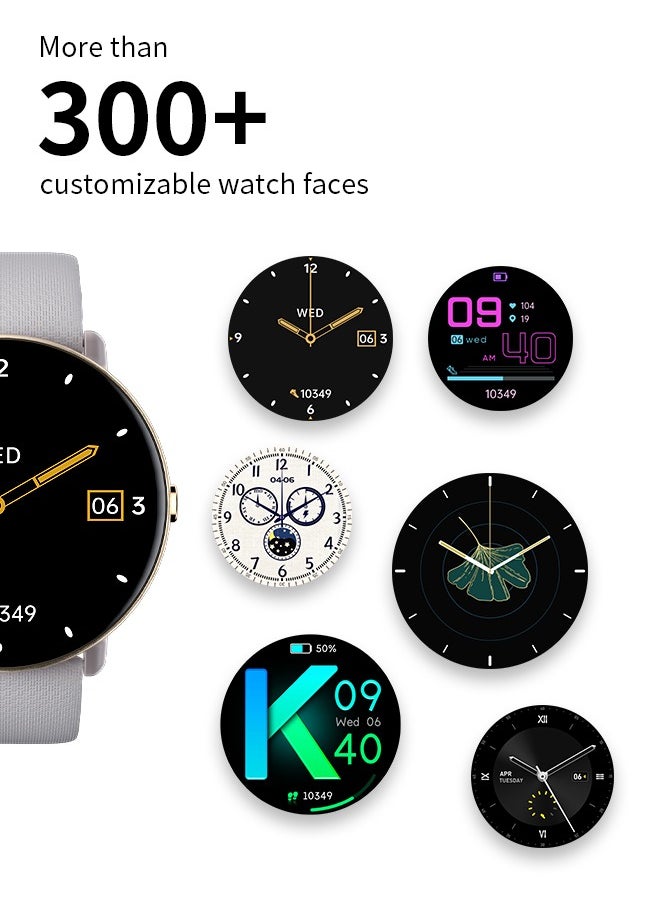 WAPIK - Korean Brand Smart Watch Y6，Business Smartwatch, Waterproof Fitness Watch, Bluetooth Calling, Compatible with Android and iOS, Smart Watch for men, AMOLED Display, Heart Rate Monitoring, Silver - Image 1