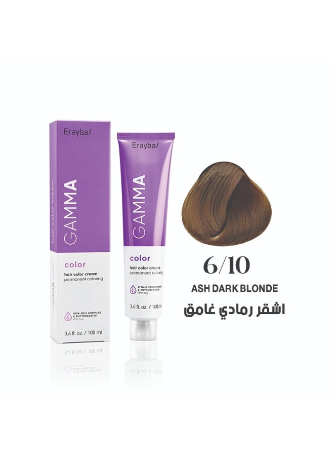 Gamma Color Permanent Hair Dye100ml 6/10 Dark Ash Blonde