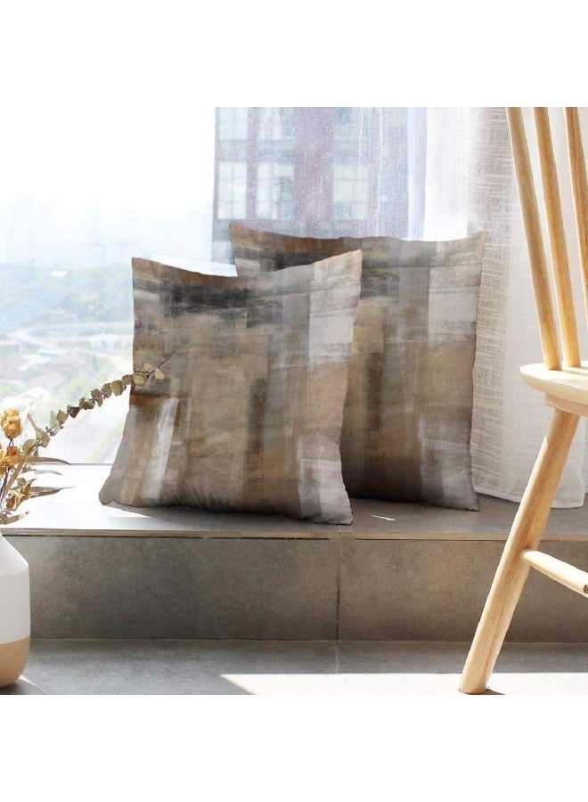 ONELZ ONELZ Abstract Art Throw Pillow Covers Brown and Beige Abstract Art Painting DoubleSided Cushion Cover 20 x 20 Decorative Home Gift Bed Pillowcase Abstract Art 12  - Image 2