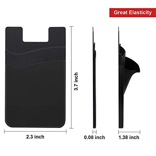 Senose Phone Card Holder, Phone Wallet Stick On Double Pocket for Back of Cellphone Silicone Credit Card, Business Card & Id Compatible for iPhone Samsung Any Smartphone Pack of 6 - Image 5