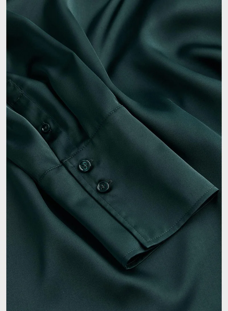 H&M Emerald Tie-Neck Dress