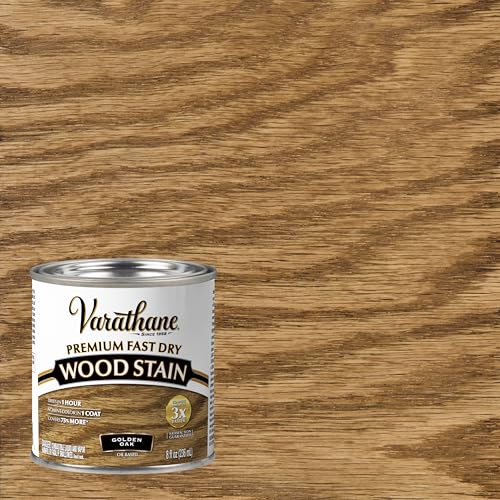 VARATHANE Rust-Oleum Varathane 262021 Premium Fast Dry Wood Stain, Golden Oak, (Half Pint/236ml) - Image 2