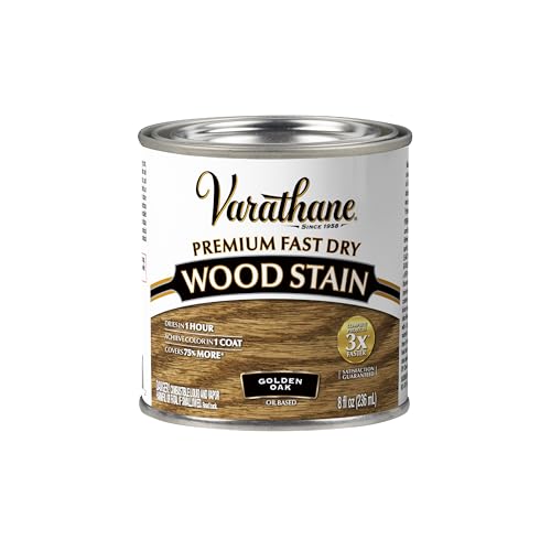 VARATHANE Rust-Oleum Varathane 262021 Premium Fast Dry Wood Stain, Golden Oak, (Half Pint/236ml) - Image 1