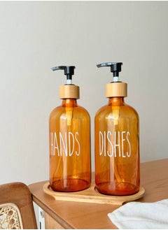 Generic Glass dispenser set with wooden holder  - Image 2