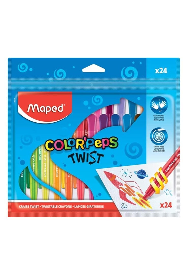 Maped Color'Peps Twist Colouring Crayons Pack Of 24 - Image 1