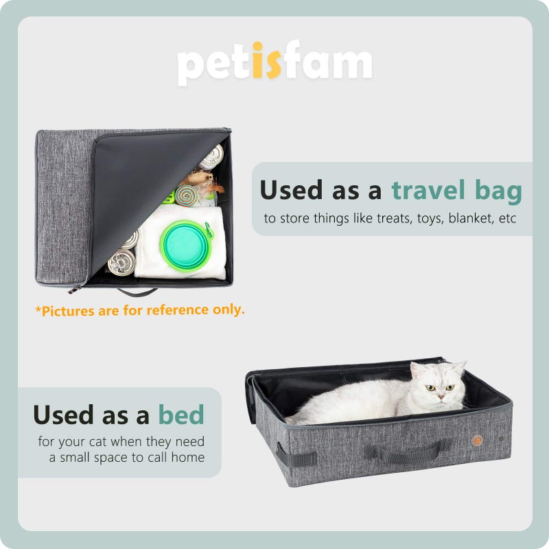 petisfam Portable Cat Travel Litter Box for Cats in Car. Odor Free, Leak Proof, Collapsible, Foldable Medium - Image 5