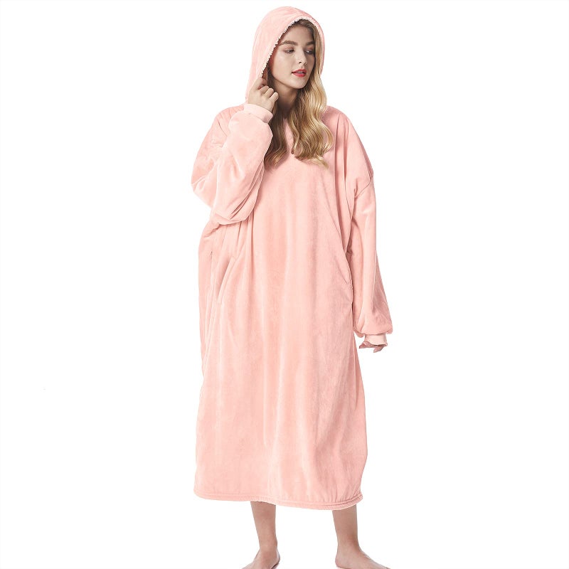 Felicigeely Felicigeely Hoodie Blanket Long Wearable Blanket Sweatshirt for Adults Women Men Warm Cozy Thick Oversized Blanket Hoodie with Pockets and Sleeves Gift for Her Mom Girls 