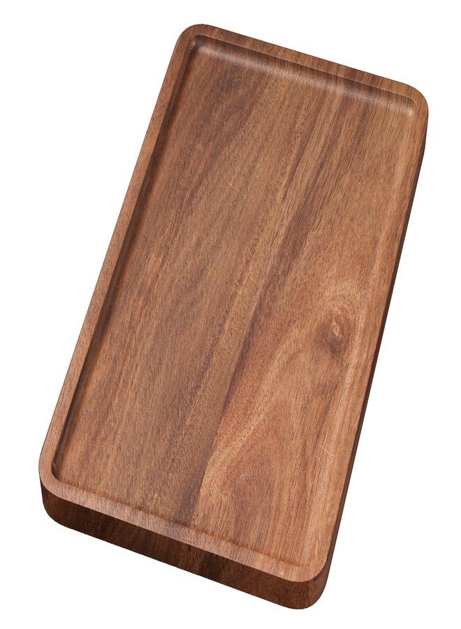 VERTORGAN Acacia Wood Serving Tray,9.8x5.9 Inch Decorative Trays Platter for Coffee Table,Living Room,Bar,Party,Mini Charcuterie Boards Cheese Board,Home Decor - Image 1