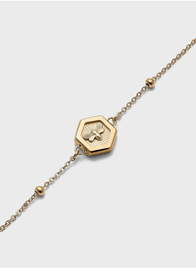 OLIVIA BURTON Chain Sparkly Swan Mark Crystal Bracelet