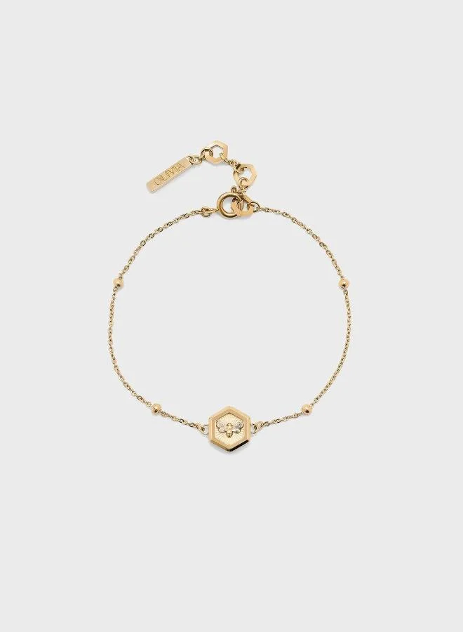 Olivia Burton  Minima Bee Collection Chain Bracelet For Women In Yellow Gold With A Charm - 24100100 for Women | Best Price UAE