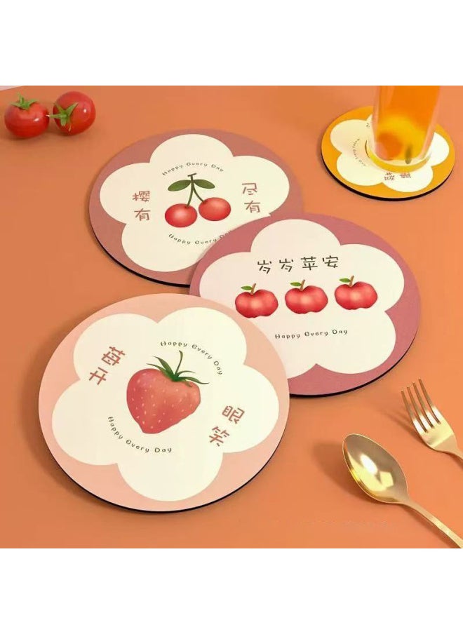 Generic - Diatom Tea Cup Heat Insulation Anti-scalding Absorbent Office High Temperature High Color Value Household Placemat Round Mat Non-slip Mouse Pad-Color:12*12CM-Pattern:Style 10 - Image 1