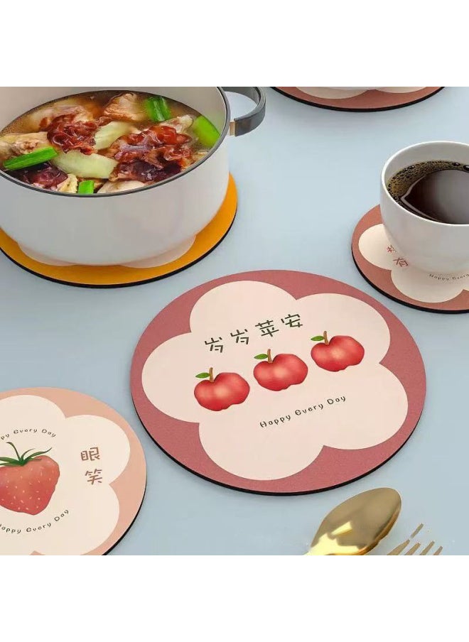 Generic - Diatom Tea Cup Heat Insulation Anti-scalding Absorbent Office High Temperature High Color Value Household Placemat Round Mat Non-slip Mouse Pad-Color:12*12CM-Pattern:Style 10 - Image 1