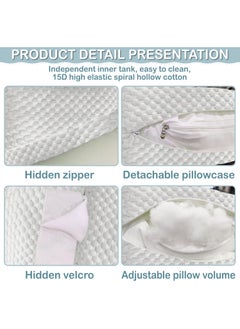 AUTOYSUR Pregnancy Pillow for Sleeping, Maternity Pillow with Detachable and Adjustable,Pillow with Pillow Cover - Support for Back, Legs, Belly, HIPS, Grey  - Image 5