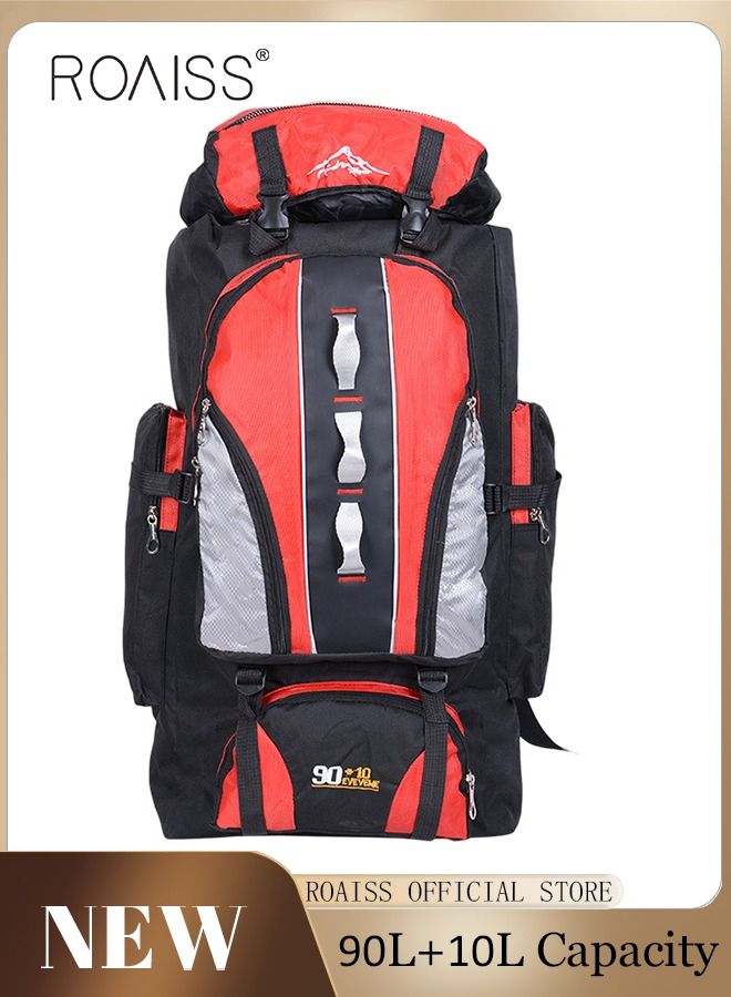 roaiss حقيبة ظهر احترافية كبيرة السعة للاستخدام الخارجي مقاومة للماء متعددة الوظائف للسفر والتخييم والتنزه سيرًا على الأقدام وصيد الأسماك وتسلق الجبال - Image 1