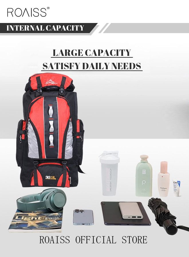 roaiss حقيبة ظهر احترافية كبيرة السعة للاستخدام الخارجي مقاومة للماء متعددة الوظائف للسفر والتخييم والتنزه سيرًا على الأقدام وصيد الأسماك وتسلق الجبال - Image 2