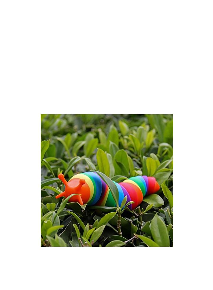 Slug Fidget Toy Sensory Slug Clicky Slug Toy Fidget Toys for Kids Adults Relieve Anxiety and Stress (Rainbow) - Image 4