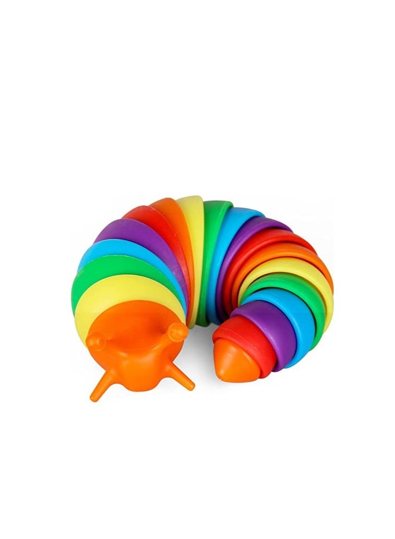 Slug Fidget Toy Sensory Slug Clicky Slug Toy Fidget Toys for Kids Adults Relieve Anxiety and Stress (Rainbow) - Image 2