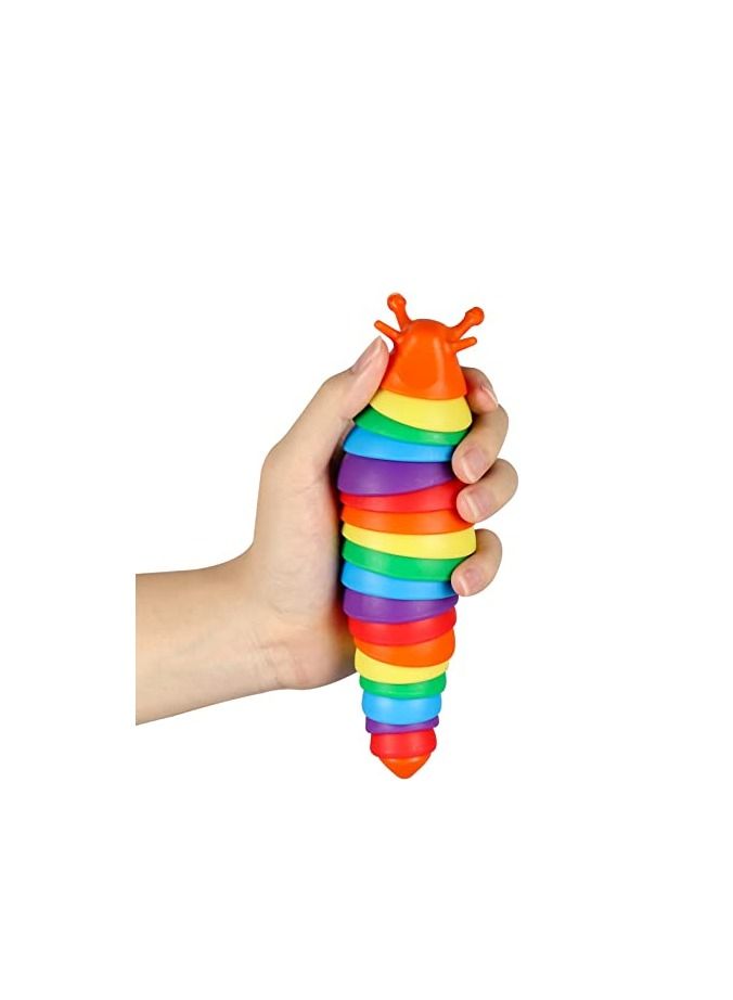 Slug Fidget Toy Sensory Slug Clicky Slug Toy Fidget Toys for Kids Adults Relieve Anxiety and Stress (Rainbow) - Image 3