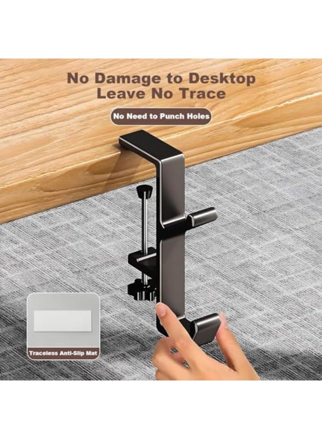 حامل سماعات الأذن وحامل للعبة لتجهيز مكتب الألعاب، ملحقات للألعاب وللكمبيوتر لغرفة الألعاب (أسود) - Image 3