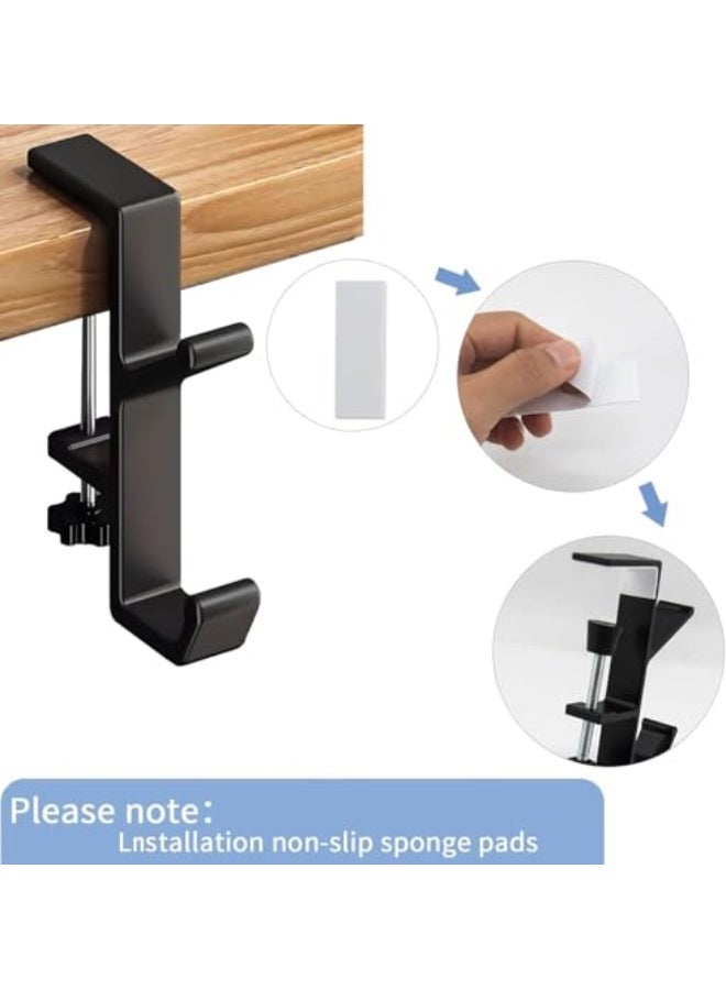 حامل سماعات الأذن وحامل للعبة لتجهيز مكتب الألعاب، ملحقات للألعاب وللكمبيوتر لغرفة الألعاب (أسود) - Image 4