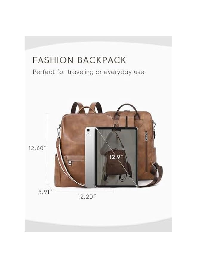 Arabest Womens Backpack Purse Leather Anti-theft Large Fashion Designer Travel Bag Ladies Shoulder Bags - Image 3
