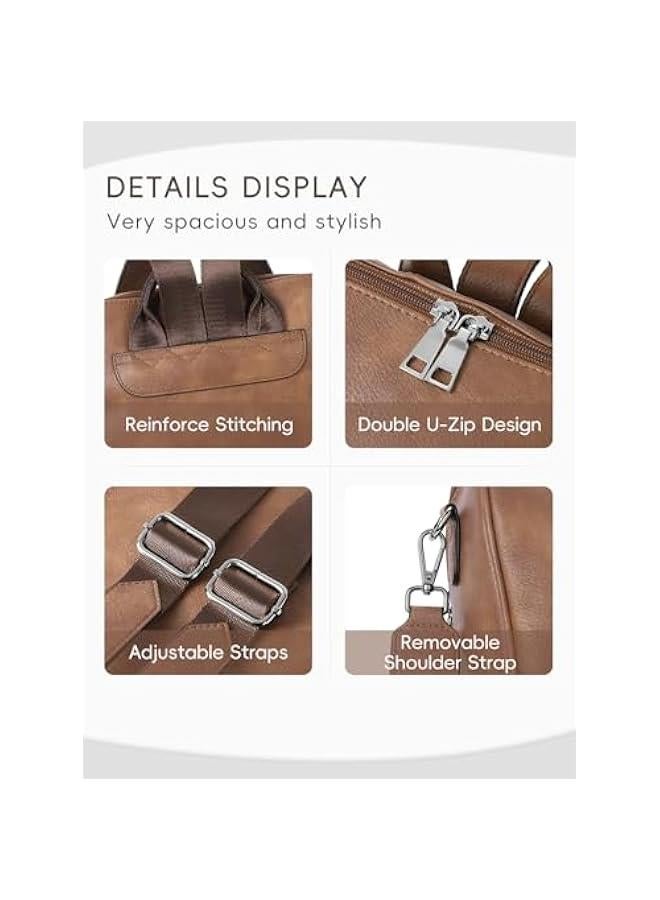 Arabest Womens Backpack Purse Leather Anti-theft Large Fashion Designer Travel Bag Ladies Shoulder Bags - Image 4