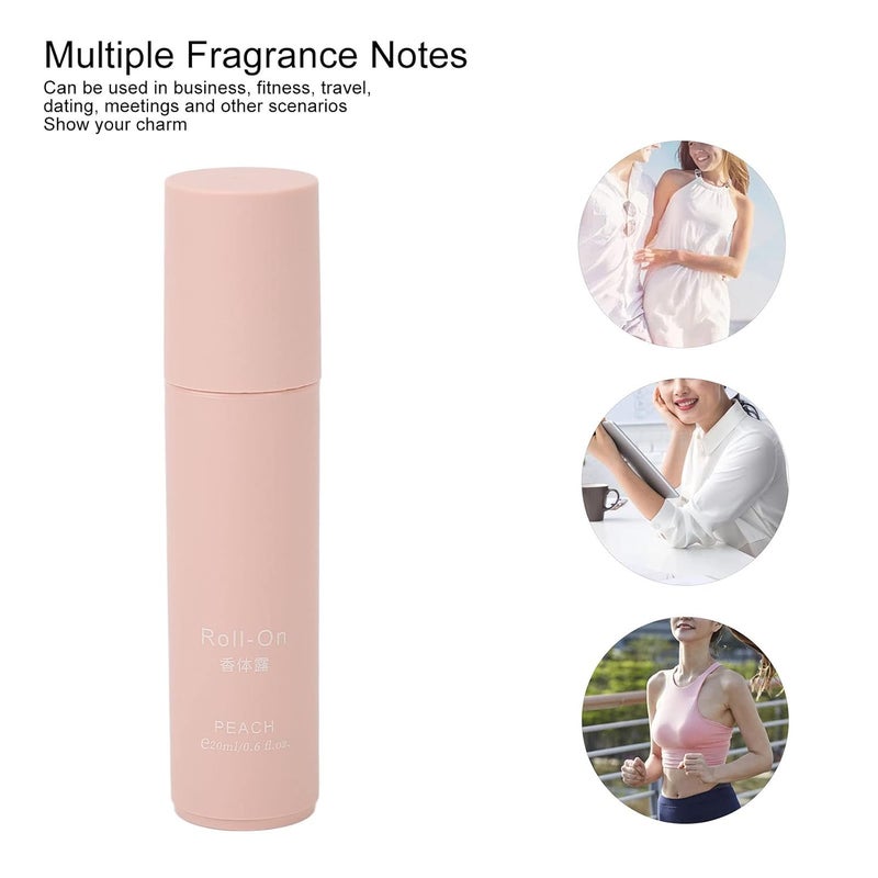 klarako 2 Flavor Optional Roller Perfume, Refreshing Long Lasting Solid Fragrance for Men Women Odor Removal, Roll On Perfume for Neck Underarm and Wrist(White Peach Champagne) - Image 4