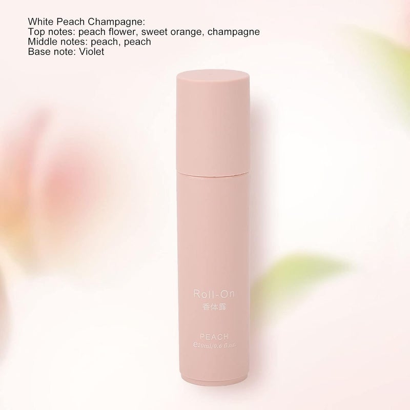 klarako 2 Flavor Optional Roller Perfume, Refreshing Long Lasting Solid Fragrance for Men Women Odor Removal, Roll On Perfume for Neck Underarm and Wrist(White Peach Champagne) - Image 3