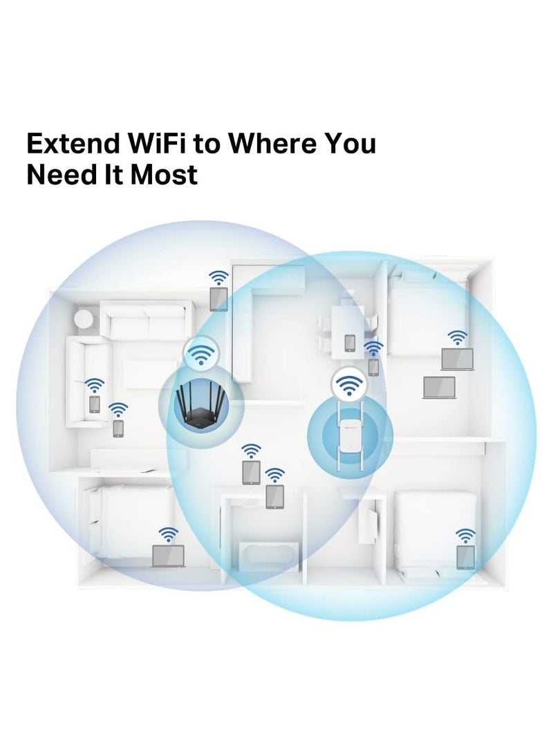 Mercusys ME50G AC1900 Wi-Fi Range Extender | 1900 Mbps Dual Band Wireless WiFi Booster | Gigabit, Wired, 3×3 MU-MIMO | Built-in Access Point Mode | Easy One-Touch Setup - Image 4